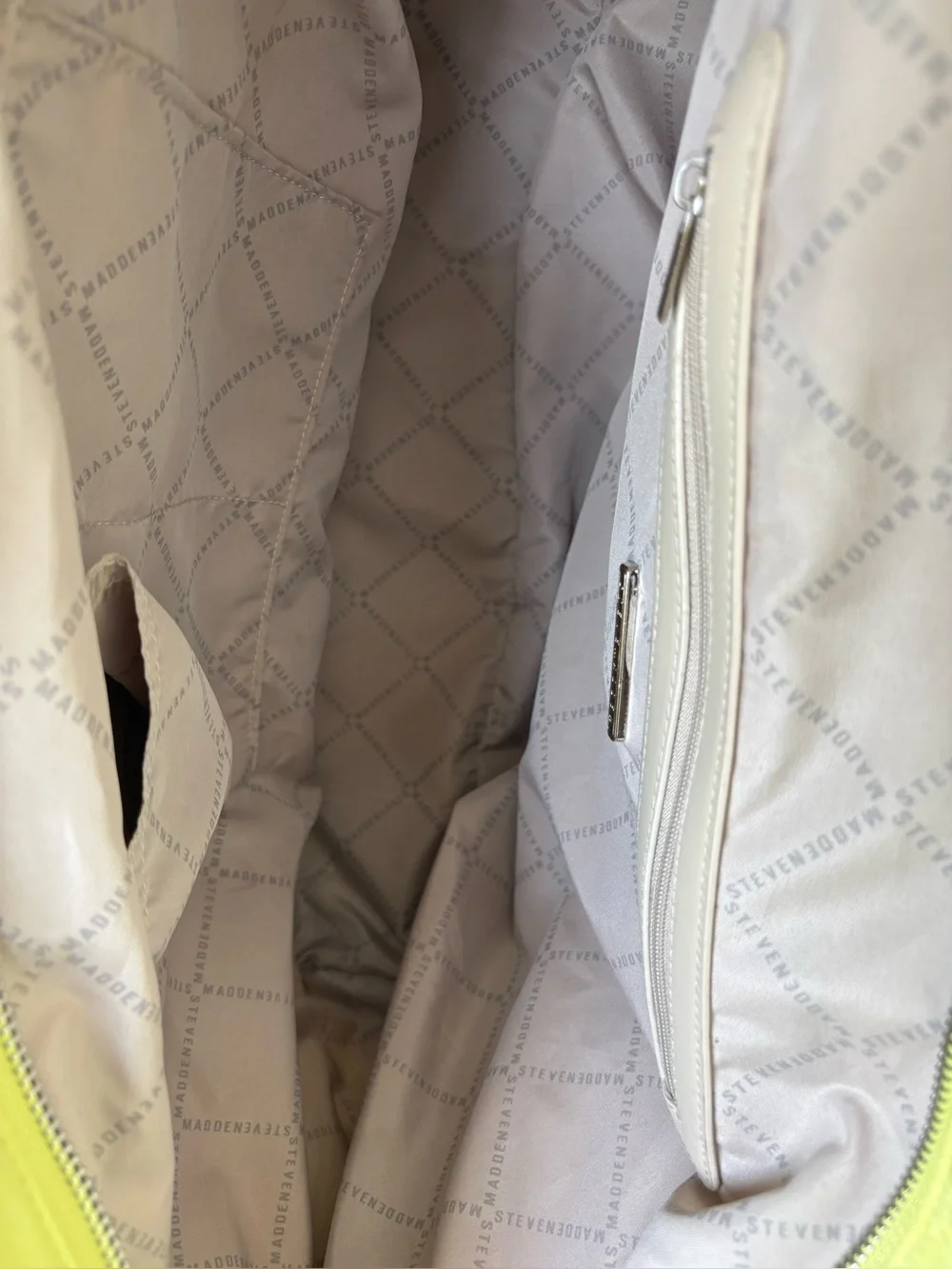 Steve Madden Bright yellow full Zip Tote or travel bag